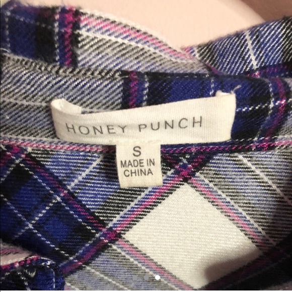 Honey Punch blue and red plaid checkered flannel - Picture 4 of 4